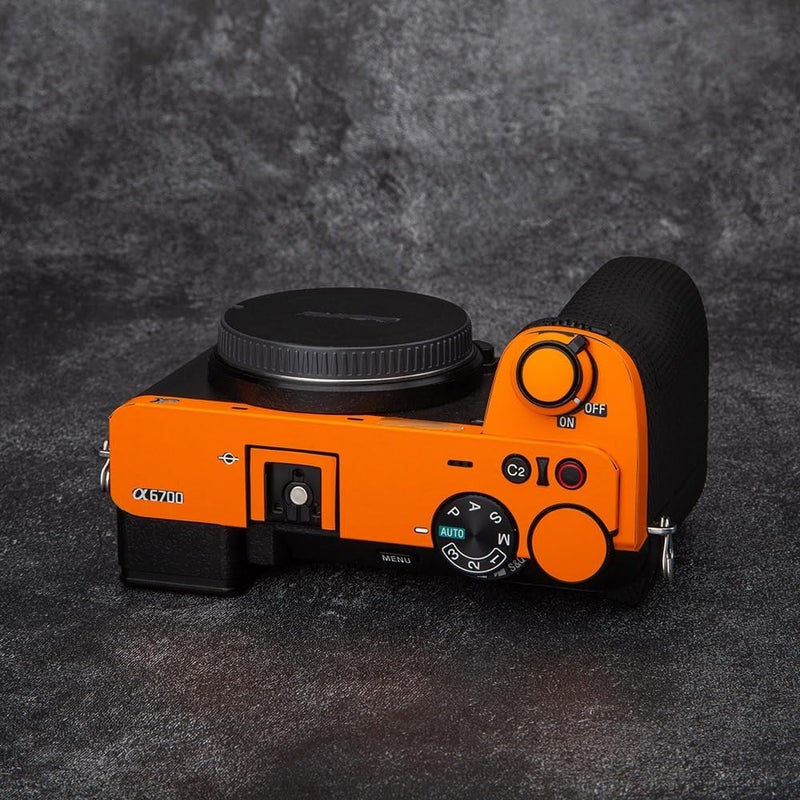 DBZZ for Sony ILCE-6700 Camera Skin Anti-Scratch Alpha 6700 Protective Sticker Cover 3M Film Body Protector A6700 (Matte Orange + Matte Black) - Image 5